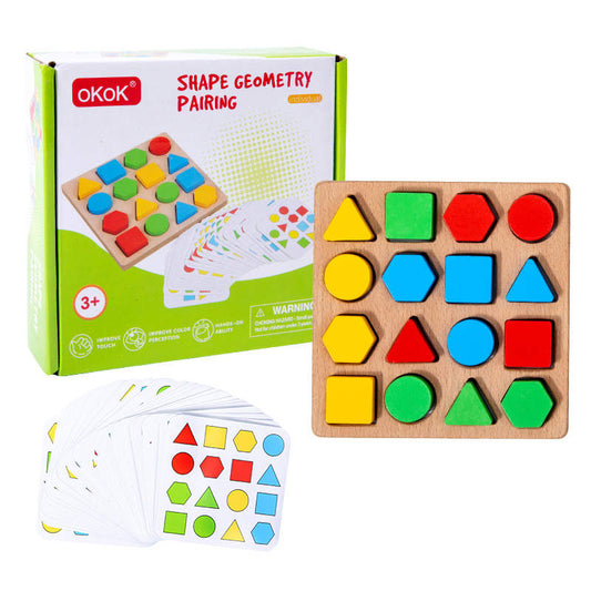 Wooden Shape & Color Matching Board Game