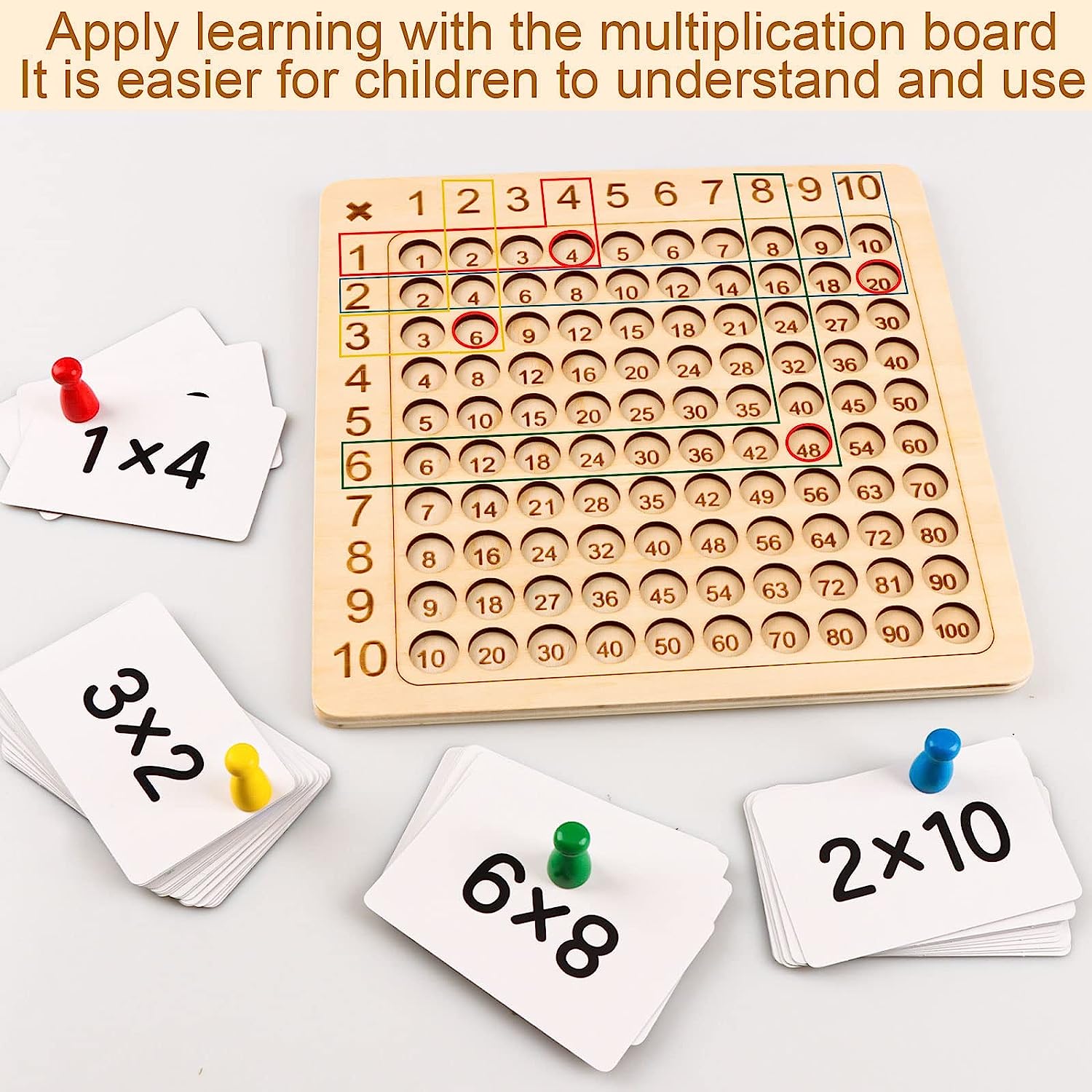 Montessori Wooden Math Multiplication Board Game
